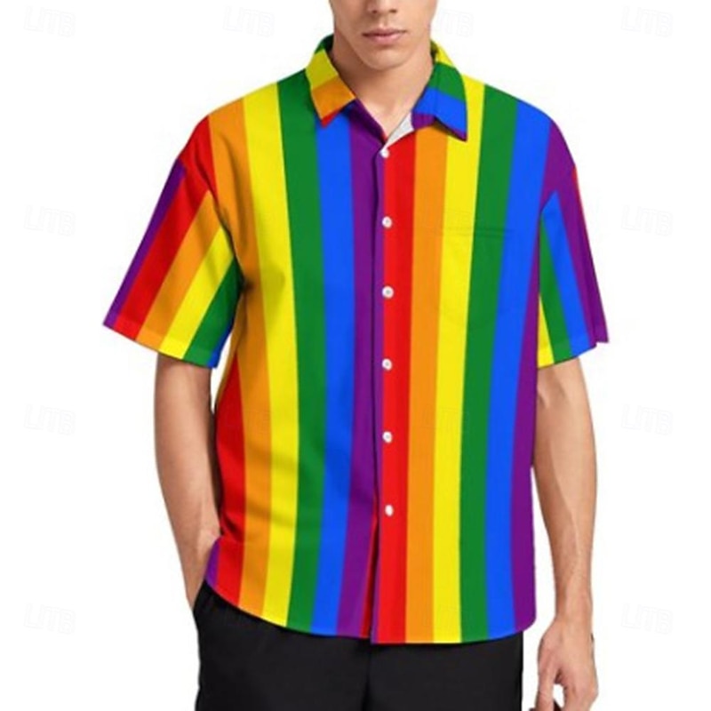 LGBT LGBTQ Rainbow Flag Blouse / Shirt Rainbow Graphic For Men's Adults' Masquerade 3D Print Pride Parade Pride Month