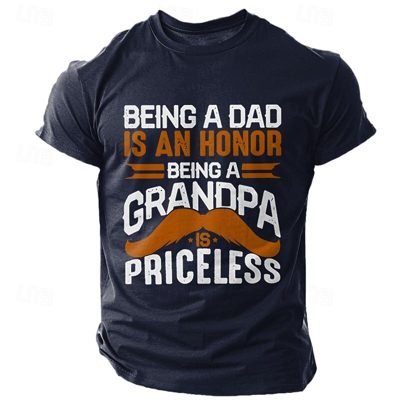 Men's Graphic T-Shirt for Grandpa & Dad - 'Being A Dad Is An Honor, Being A Grandpa Is Priceless' Family Gift Tee
