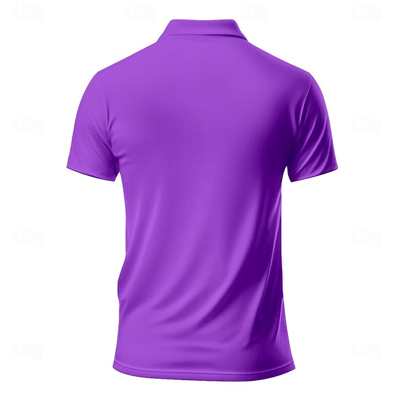 Kentucky Derby Men's Hawaiian Polo Shirts Golf Shirt Short Sleeve Polo Shirts Collared Shirts Beach Wear Vacation Wear Tropical Wear Party Outfits Buttons 3D Print Spring & Summer Purple2