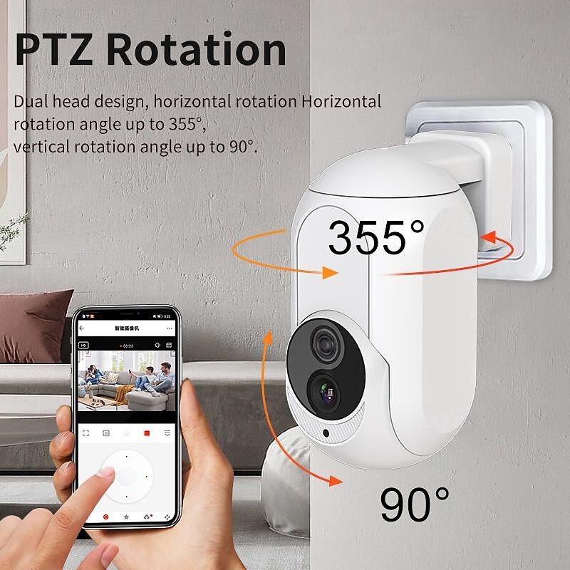 Wall Plug In Camera Wifi 360 1080P Mini Surveillance Home Security Protection Night Vision LED Lamp Light IP Cameras4