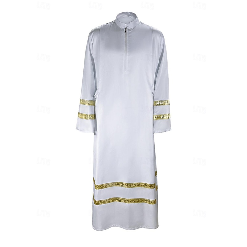 Punk & Gothic Medieval Renaissance Coat Cosplay Costume Outerwear Priest Fancy Dress Men's Halloween Carnival Masquerade Performance Halloween LARP Adults' Coat4