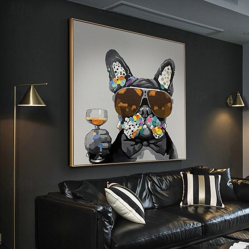 Mintura Handmade Gog Oil Paintings On Canvas Large Wall Art Decoration Modern Abstract Animal Picture For Home Decor Rolled Frameless Unstretched Painting4