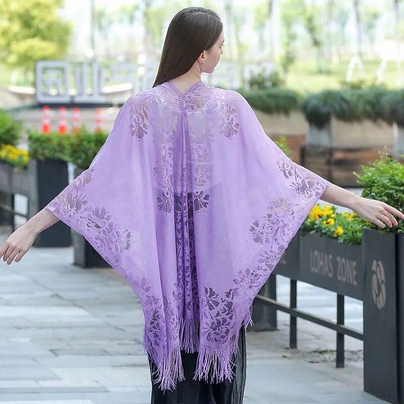 Shawls Women's Wrap Elegant Bridal Sleeveless Polyester Wedding Wraps With Pure Color For Party Spring & Summer2