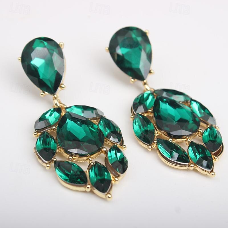 Women's Cubic Zirconia Stud Earrings Drop Earrings Hoop Earrings Long Drop Elegant Stylish Luxury Romantic Sweet Earrings Jewelry White / Green For Wedding Party Anniversary Valentine's Day Holiday4