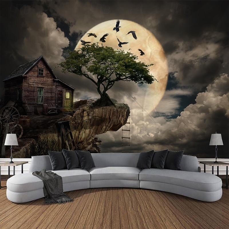 Trippy Forest Path Hanging Tapestry Wall Art Large Tapestry Mural Decor Photograph Backdrop Blanket Curtain Home Bedroom Living Room Decoration2