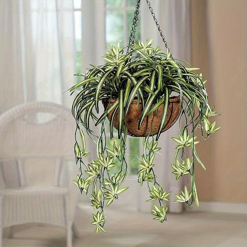 1pc 60CM Large Artificial Hanging Plants, Fake Spider Plants for Home Indoor Decor, Fake Greenery for Home Garden Office Wedding Decoration3