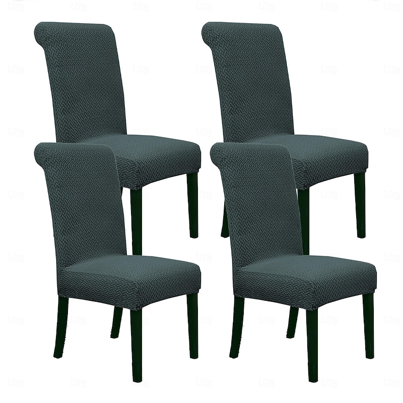 Stretch Waterproof Chair Cover High Back Dining Chair Cover Office Chair Stool Chair Cover Slipcovers 1/4/6pcs4