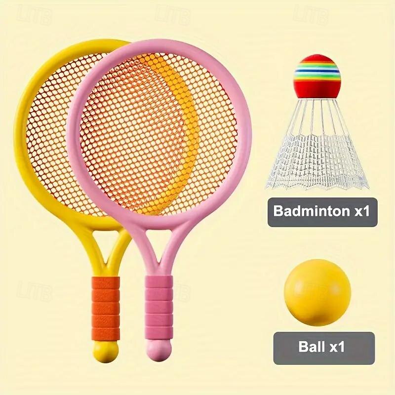 Badminton and Tennis Racket Set - Interactive Game and Educational Toy - Perfect Birthday Gift - Red or Yellow Ball Included4
