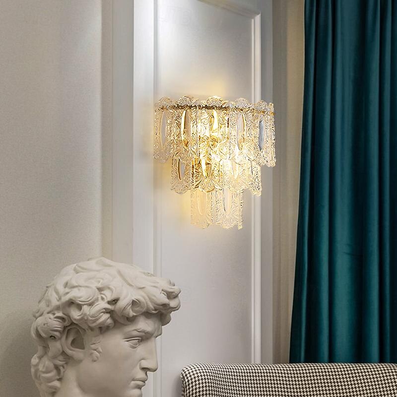 Crystal Indoor Modern Nordic Style Indoor Wall Lights Living Room Bedroom Iron Wall Light 110-120V 220-240V4