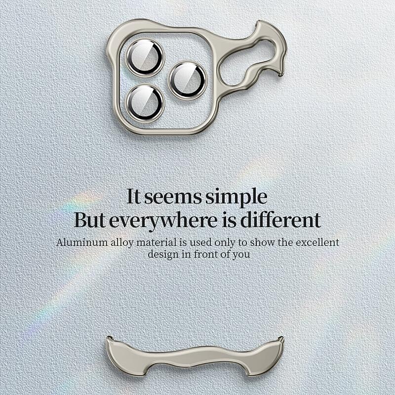 Phone Case For iPhone 17 Pro Max 17 Air 15 14 Pro Max Plus 13 12 11 Pro Max Frameless Bumper Case Detachable Camera Lens Protector Shockproof Plating Metal3