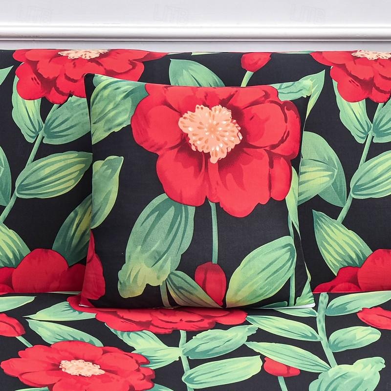 Sofa Cover Elastic Sofa Slipcover Geometric Floral Series Printed Pattern Furniture Protector L-Shaped for Bedroom Office Living Room Home Decor 11