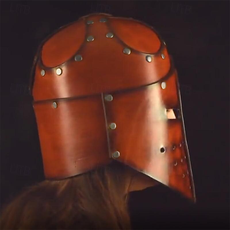 Retro Vintage Medieval Renaissance Armor Mask Helmet Knight Ritter Viking Crusader Knights Fancy Dress Men's Viking Halloween Carnival Masquerade LARP Ren Faire Adults Mask Helmet3