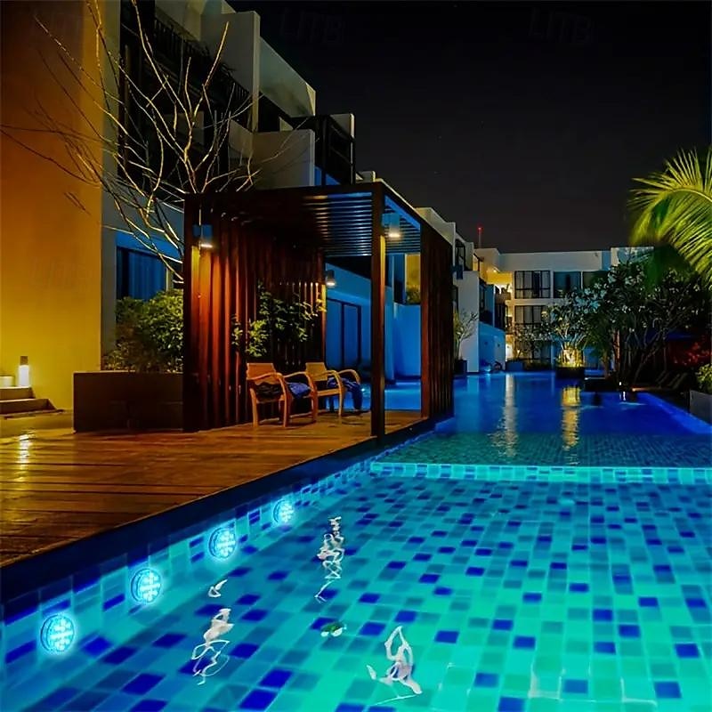 Submersible LED Pool Light, RGB Color Changing 13-LED Magnetic - Wireless Remote Control, Waterproof for Pool, Aquarium, Bathtub Decor, Parties, Holidays, Garden Fountain 7