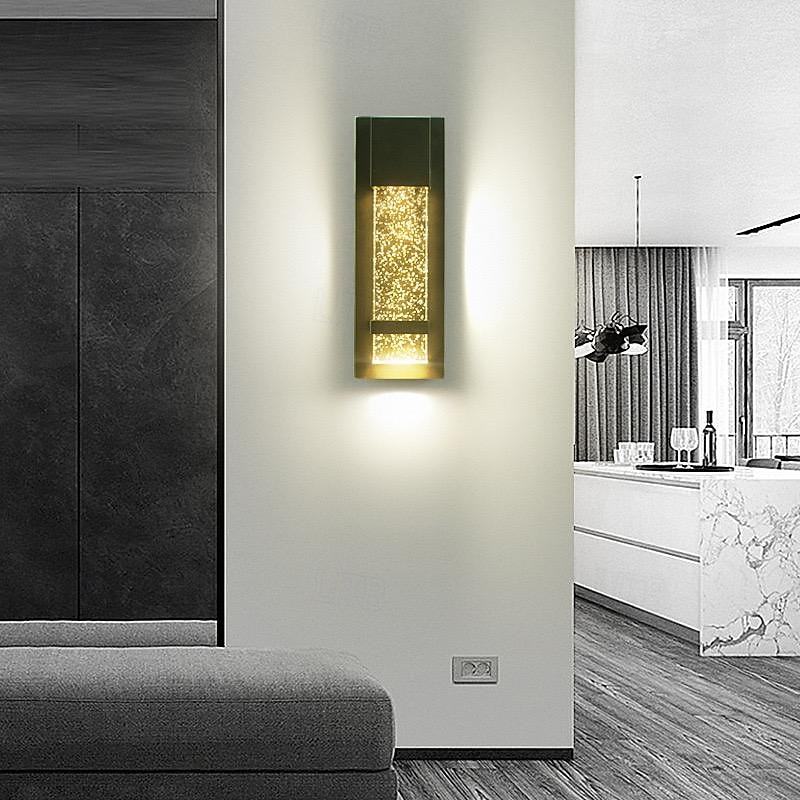 LED Outdoor Wall Light Warm White 20W Villa Exterior Wall Lamp Exterior Wall Sconce Light Fixture with Seeded Glass Shade Socket Waterproof Wall Mount Light for Porch Doorway Garag 110-240V2