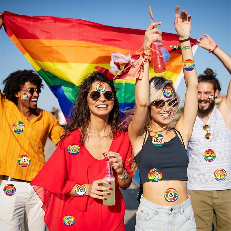 Rainbow Festival Pride Month Comrades 180PCS Gift Letter Sealing Stickers Decorative Props Party Supplies