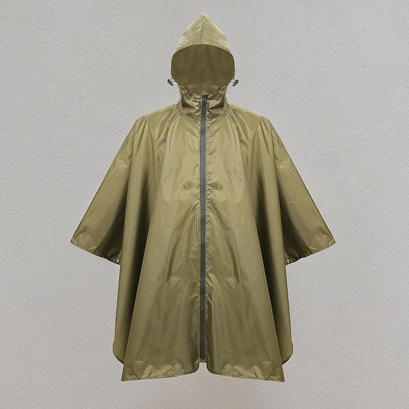 Unisex Hiking Raincoat Outdoor Waterproof Lightweight Rip-resistant Hiking Outfits Hiking Clothes Spring Autumn / Fall Hoodie Raincoat Rain Poncho Solid Color Black Army Green