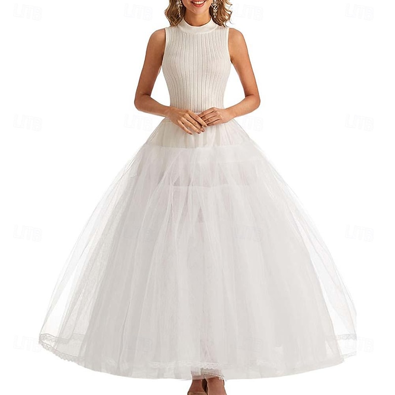 Petticoat Elegant Classic Lolita Rococo Ankle Length Petticoat Hoop Skirt Under Skirt Crinoline Bride Bridal 4 Layers Ball Gown A-Line Fancy Dress Women's Wedding Party Wedding Guest Adults' Petticoat