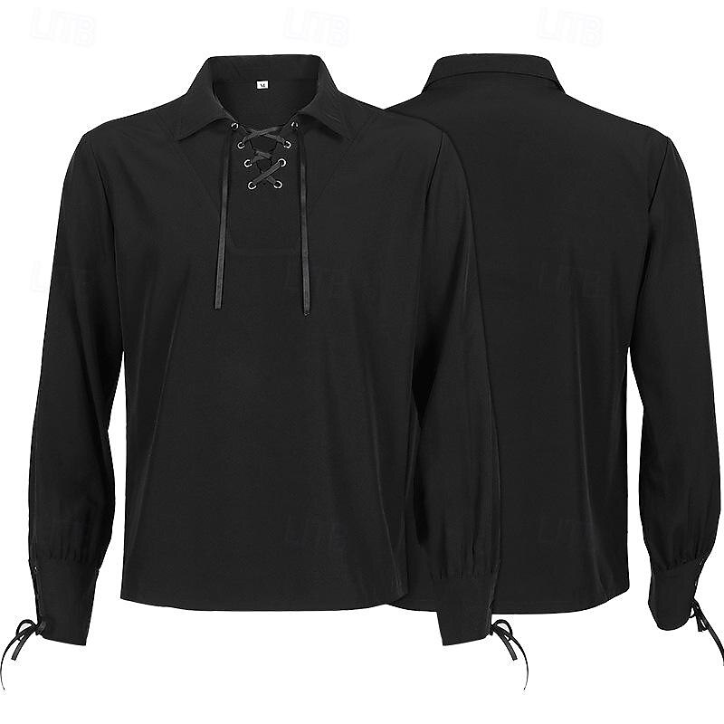 Medieval Renaissance 17th Century Blouse / Shirt Waist Belt Pirate Viking Fancy Dress Men's Celtic Pirate Halloween Carnival Masquerade Performance LARP Ren Faire Adults' Shirt Waist Belt2