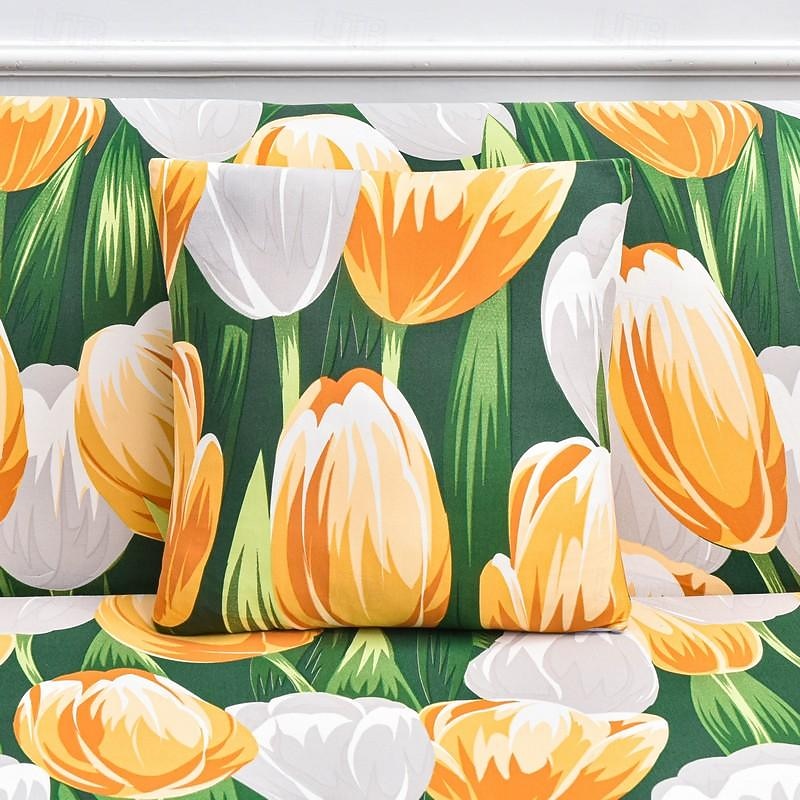 Sofa Cover Elastic Sofa Slipcover Geometric Floral Series Printed Pattern Furniture Protector L-Shaped for Bedroom Office Living Room Home Decor 23