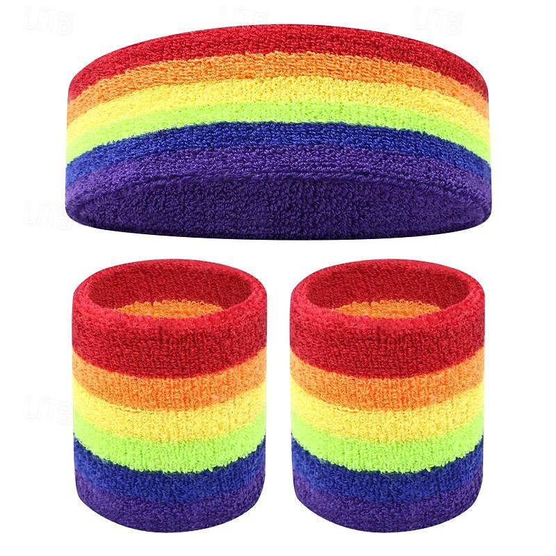 Pride Men's and Women's Summer Badminton Sports Fitness Running Sweating Rainbow Protector Wrist Scarf Breathable Towel Protector Wrist Headband Band