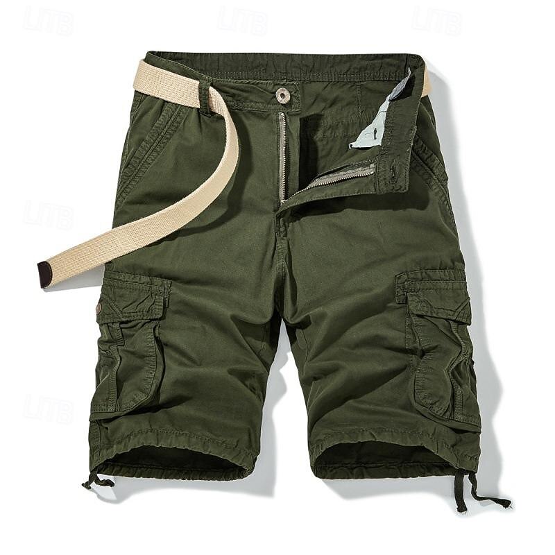Men's Tactical Shorts Cargo Shorts Shorts Buttons Multi Pocket Plain Wearable Short Outdoor Daily Going out Fashion Classic Black Blue4