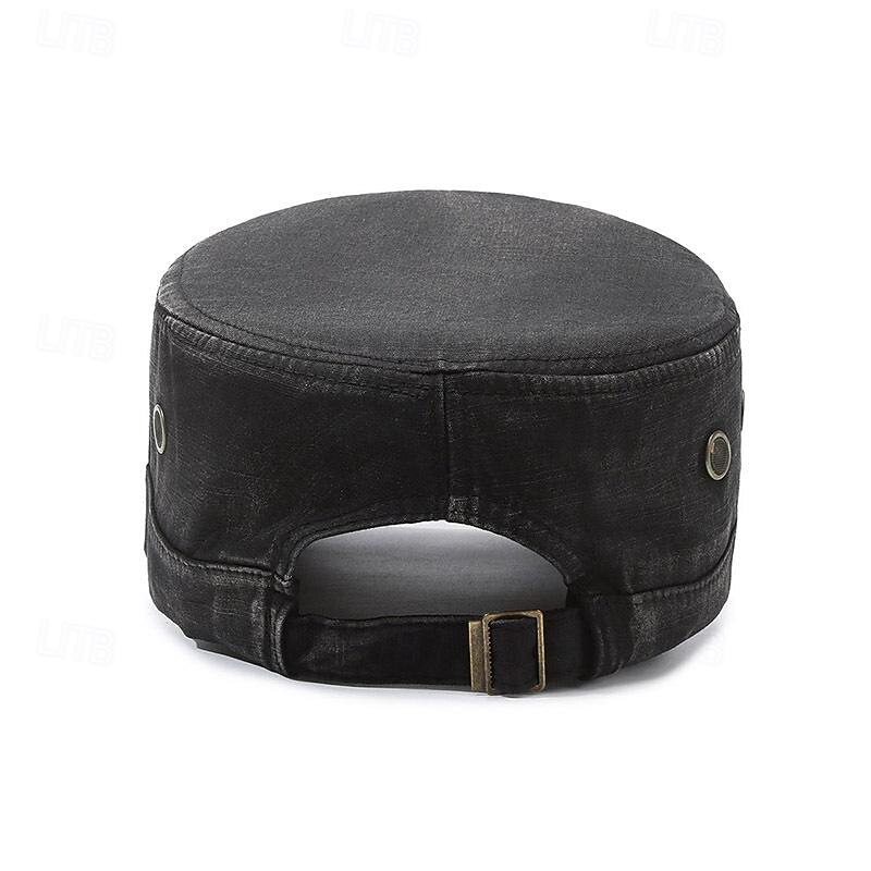 Men's Unisex Flat Cap Baseball Cap Military Cap Cadet Hat Black Army Green Polyester Vintage Fashion Casual Street Daily Plain Adjustable Breathable4