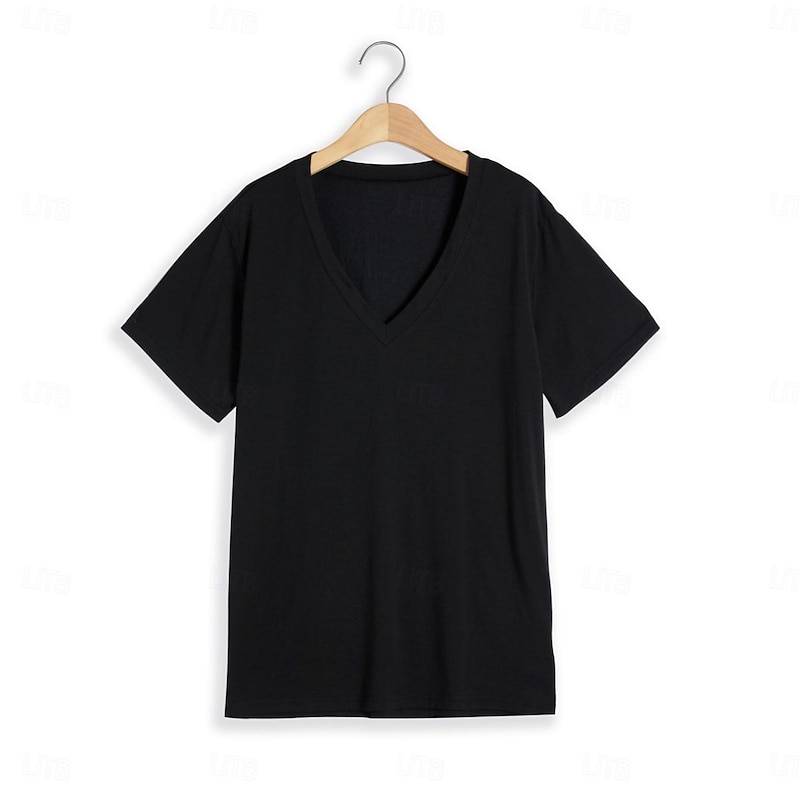 Men's T Shirt Tee Top Short Sleeve V Neck Plain Muscle Esencial Summer Navy Black White Top Tee for Men4