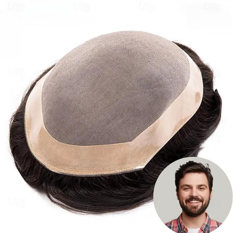 Mono Toupee Men Wig Natural Human Hair Breathable Male Hair Prosthesis Capillary 6 Male Wig Exhuast Systems Men Wig 6X8 6X9 8X104