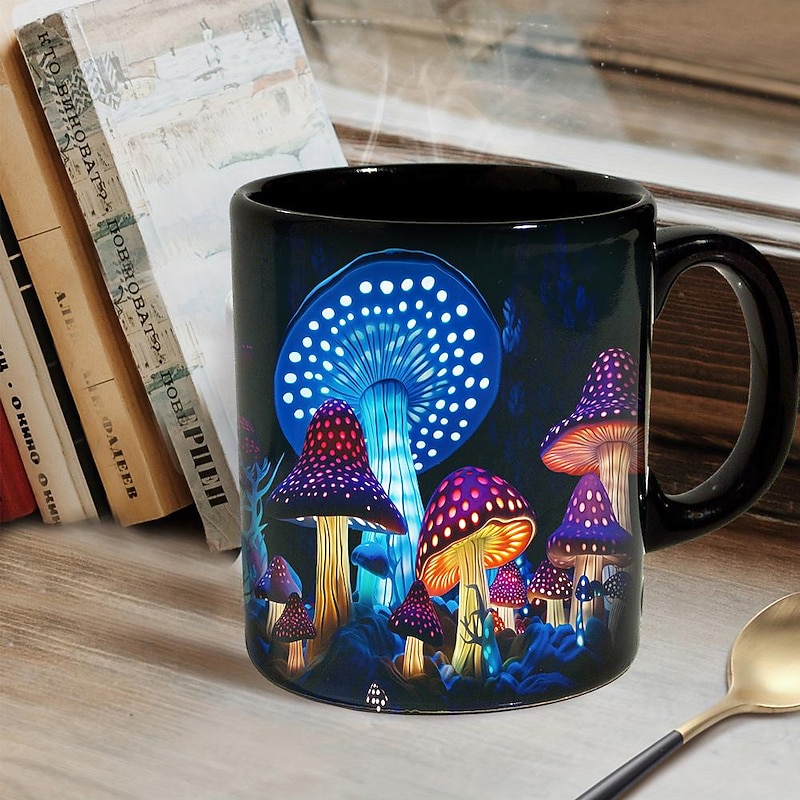 Mushroom Fantasy Mug - Trippy Misty Nature Design, Perfect Gift for Nature Lovers and Fantasy Enthusiasts3
