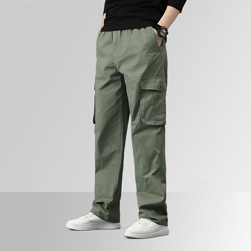 Men's Cargo Pants Cargo Trousers Combat Trousers Hiking Pants Pocket Drawstring Elastic Waist Plain Wearable Outdoor Daily Camping & Hiking Fashion Classic Black Yellow3
