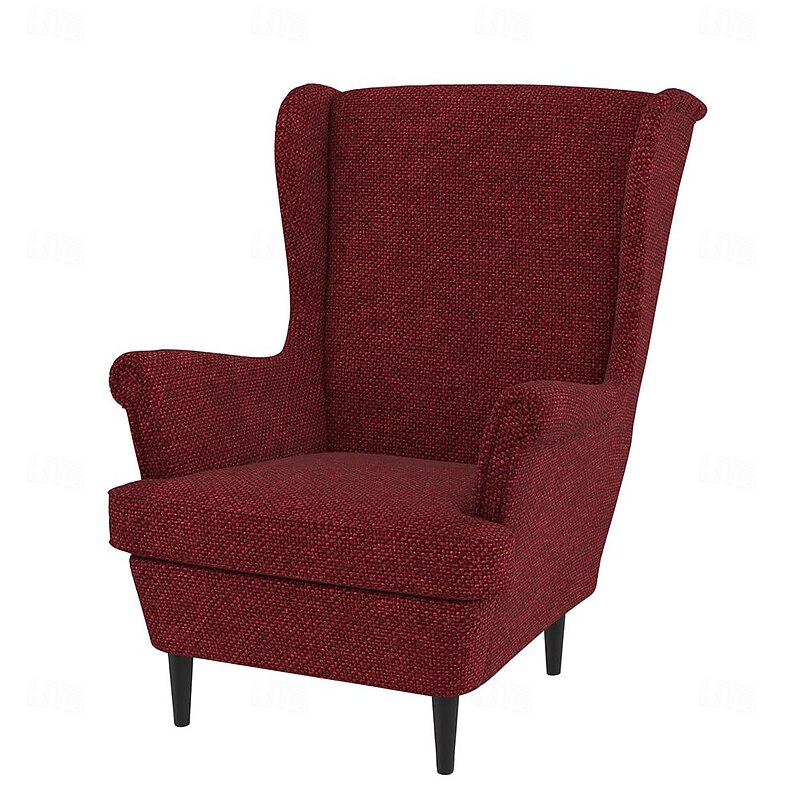 Wingback Chair Cover Armchair Cover Single Seat Solid Color Quilted Polyester Slipcovers STANDcover LITB PRIME cover 14