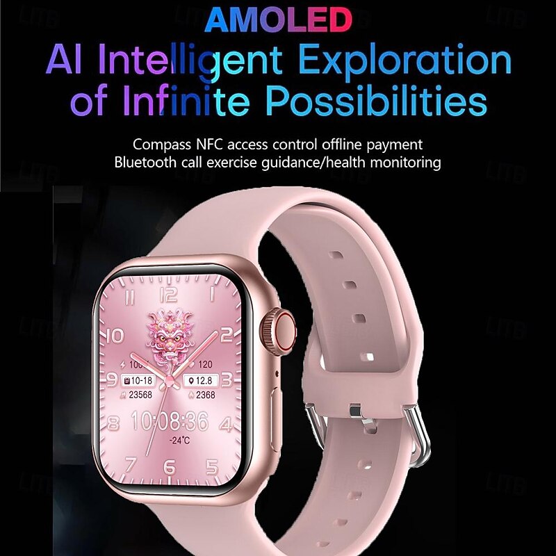 696 HK9MINI Smart Watch 1.75 inch Smart Band Fitness Bracelet Bluetooth Pedometer Call Reminder Sleep Tracker Compatible with Android iOS Women Men Hands-Free Calls Message Reminder IP 67 36mm Watch3