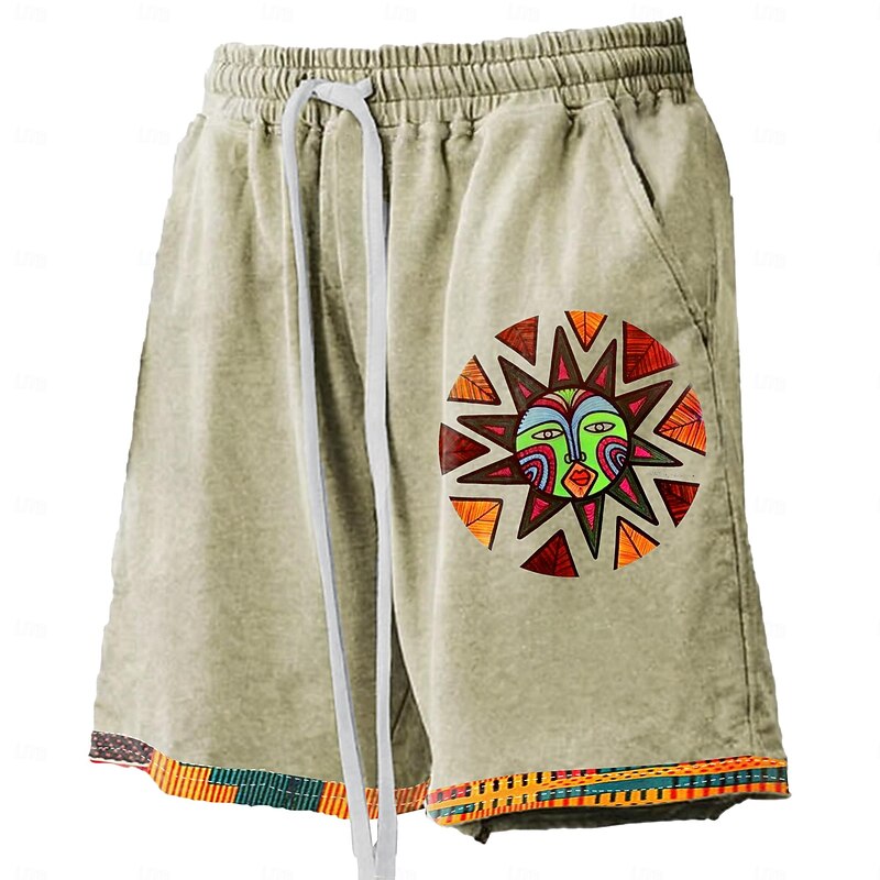 Men's Sun Indian Culture Swim Trunks Swim Shorts Board Shorts Mid Waist Hawaiian Ethnic Style Casual Holiday Beach Drawstring with Mesh lining Elastic Waist Designer Clothing Apparel4