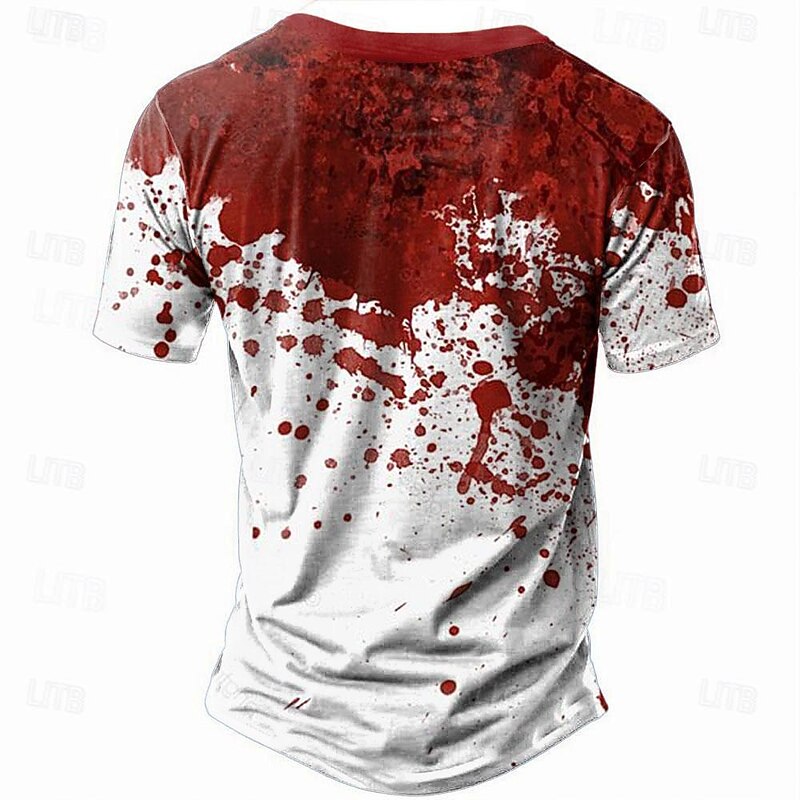 Graphic Blood stains Sports Fashion Exaggerated Men's T shirt Tee Street Sports Outdoor T shirt Red Blue Green Crew Neck Shirt Summer Spring Clothing Apparel S M L XL XXL XXXL2