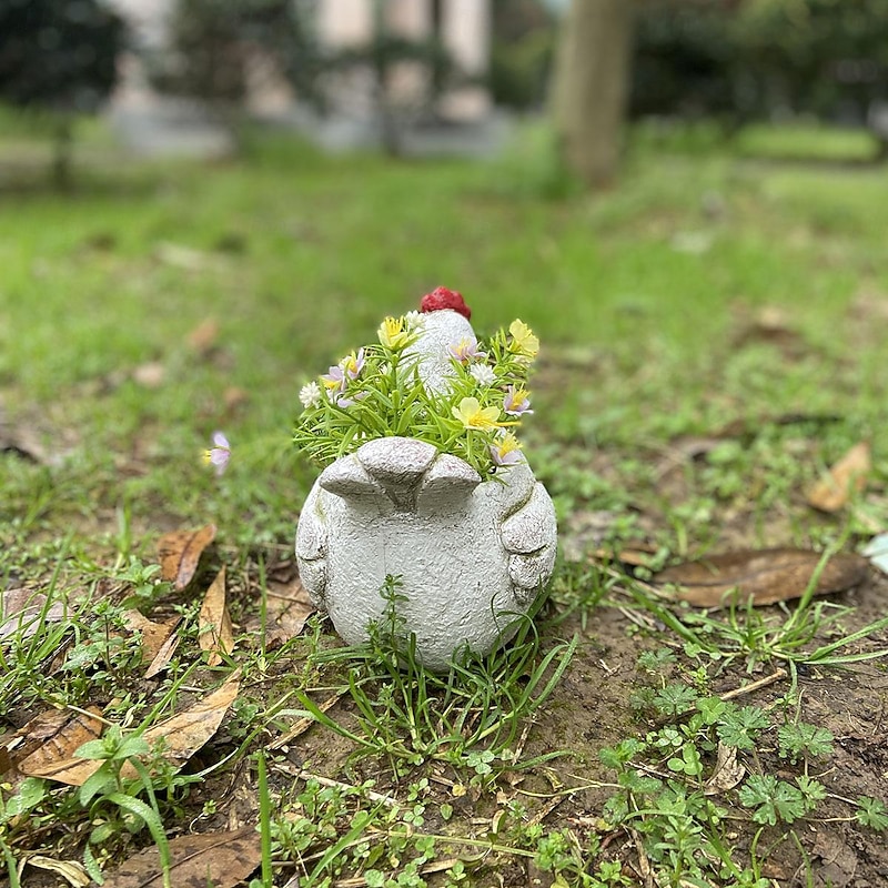 Charming Hen & Chick Resin Planter - Creative Animal-Shaped Garden Decor, Perfect For Outdoor, Balcony, Or Home Display2