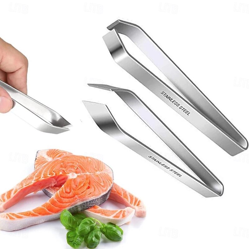 Kitchen Fish Bone Tweezers Stainless Steel Pincer Clip  Puller Remover Fish Bone Plucking Clamp Kitchen Accessories