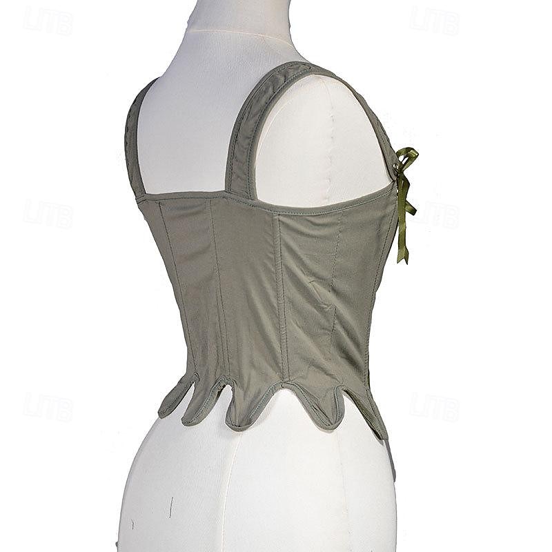 Retro Vintage Rococo Victorian Corset Bustier Pirate Viking Elven Fancy Dress Women's Royal Halloween Carnival Masquerade Party LARP Ren Faire Adults Corset3