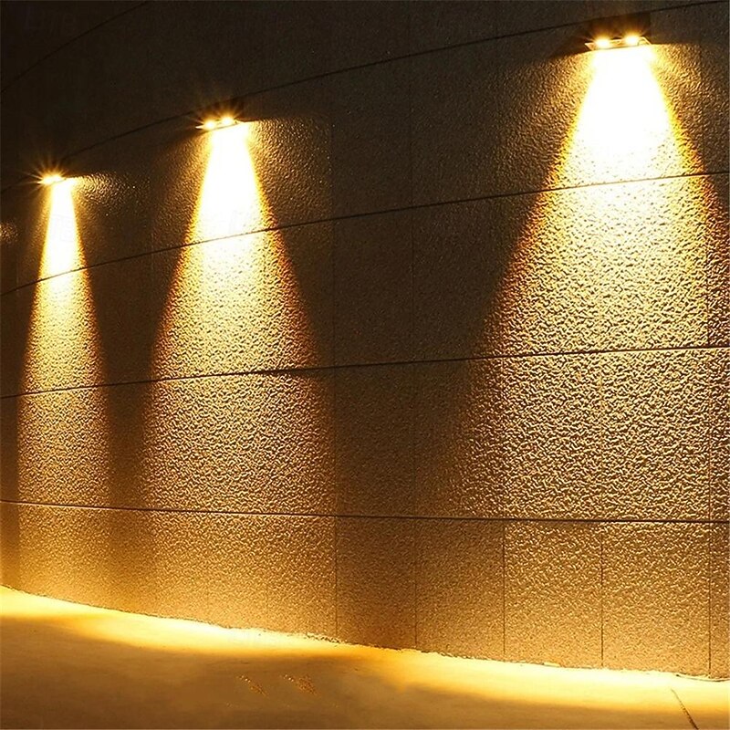 Modern Minimalist Solar Wall Washing Light, Sloar Step Stair Light Waterproof Courtyard Deck Light Garden Exterior Wall Outdoor Decor Solar Fence Lamp Garden courtyard lighting 1PC3