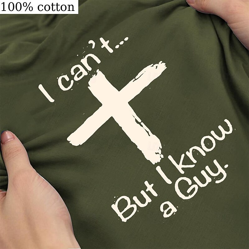 Men's Letter Cross T Shirt Tee Top 100% Cotton Short Sleeve Graphic Shirt Heather Gray Black Army Green Comfortable Tee Street Fashion Designer Clothing2