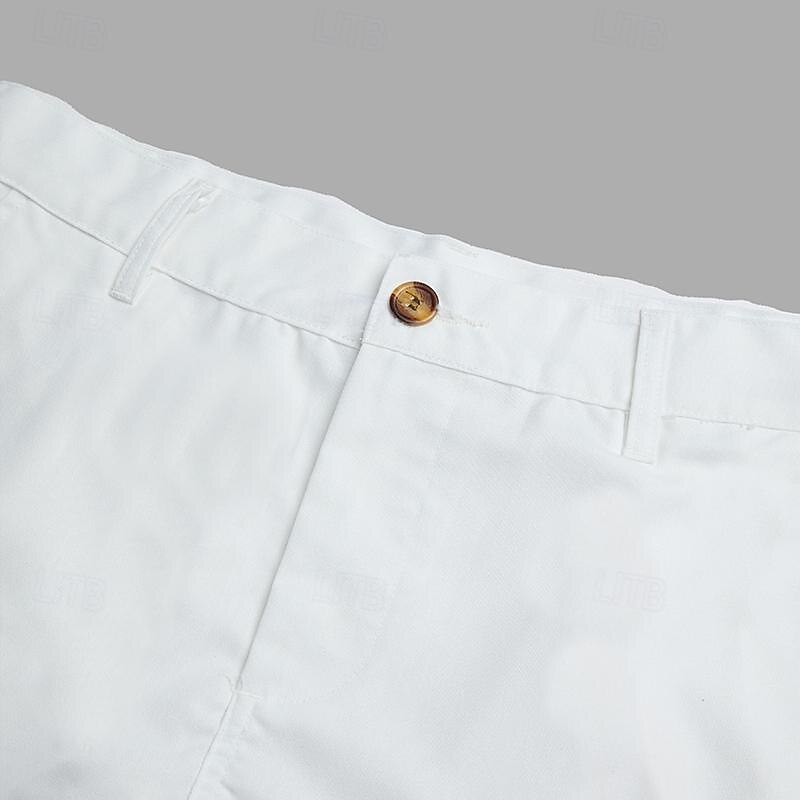 Men's Shorts Linen Shorts Summer Shorts Front Pocket Solid Color Comfort Breathable Short Casual Daily Vacation Fashion Black White Inelastic4