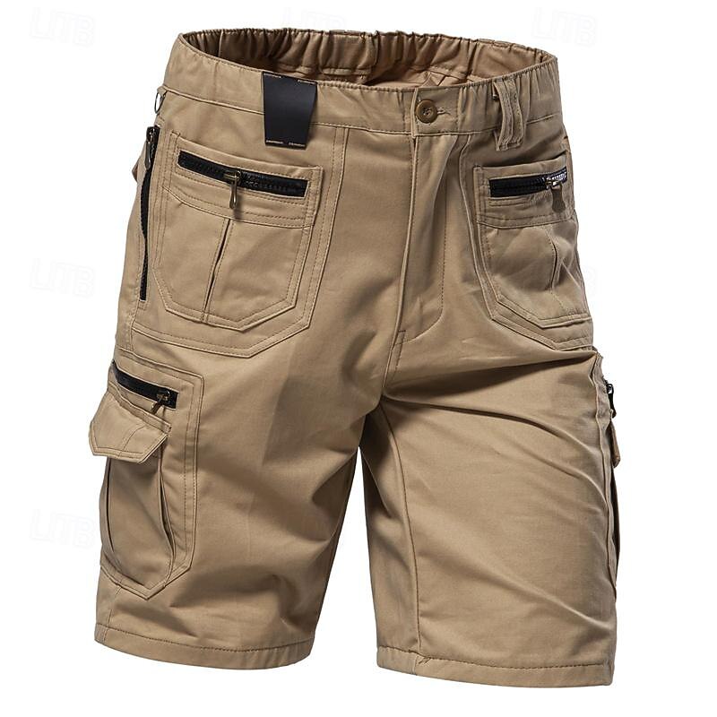Men's Tactical Shorts Cargo Shorts Capri Pants Buttons Zipper Pocket Plain Wearable Calf-Length Outdoor Daily Camping & Hiking Fashion Classic Black Green