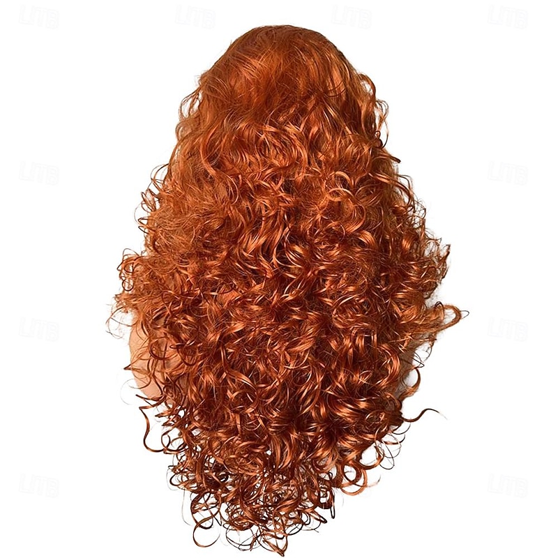 Long Fox Red Hair Curly Wavy Full Head Halloween Wigs for Women Cosplay Costume Party Hairpiece3