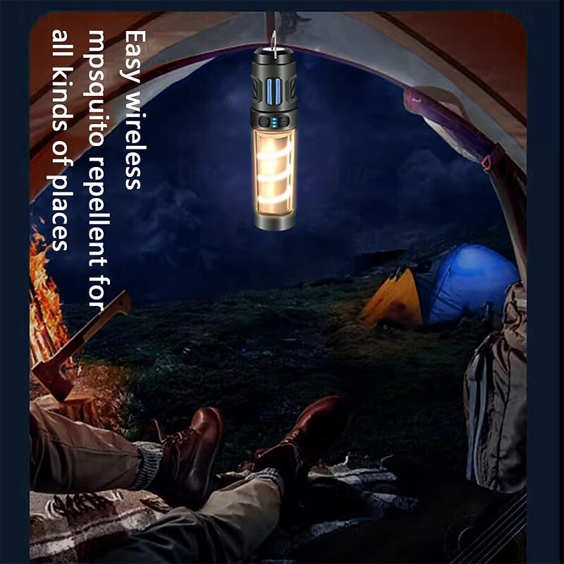 Mosquito Bug Zapper, Portable Mosquito Repeller with 4 in 1 Outdoor Camping Light Rechargeable Magnetic Mosquito Repellent Lamp Fishing Hiking Tools Tent Lantern 1pc4