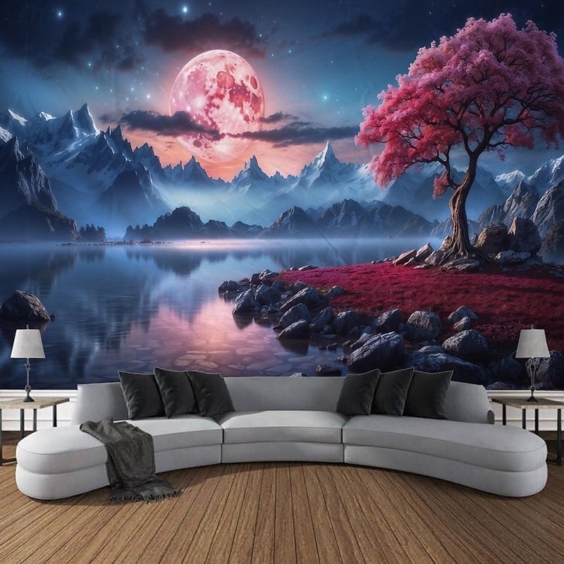Forest Trees Nature Scenery Hanging Tapestry Wall Art Large Tapestry Mural Decor Photograph Backdrop Blanket Curtain Home Bedroom Living Room Decoration2