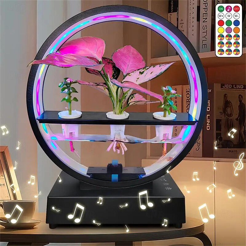 1pc LED Plant Growth Light with BT Speaker, Fish Tank, Water Scenery Decorative Lamp Desktop Ornament Suitable for Office Living Room Bedroom Restaurant Decoration3