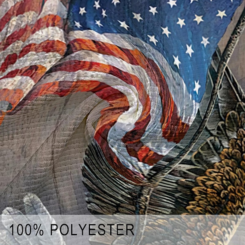 American Independence Day Men's American Flag Veterans Waffle Polo Shirts Golf Shirt Short Sleeve Polo Shirts Collared Shirts Casual Streetwear Vacation Wear Party Outfits Buttons 3D Print Summer3