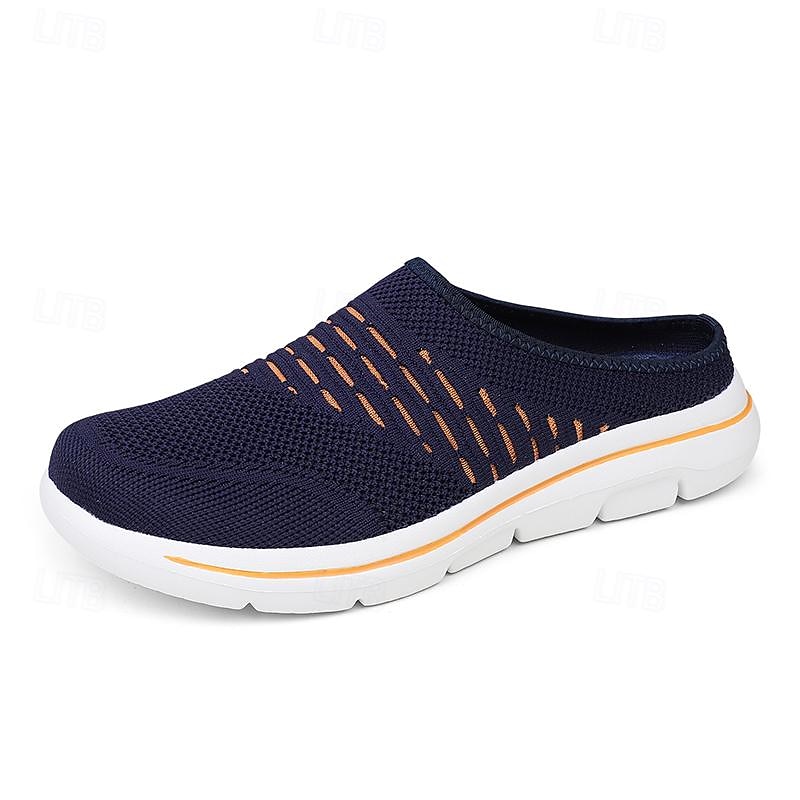 Men's Clogs & Mules Plus Size Comfort Shoes Business Casual Daily Tissage Volant Breathable Comfortable Loafer Dark Grey Black Blue Spring Fall