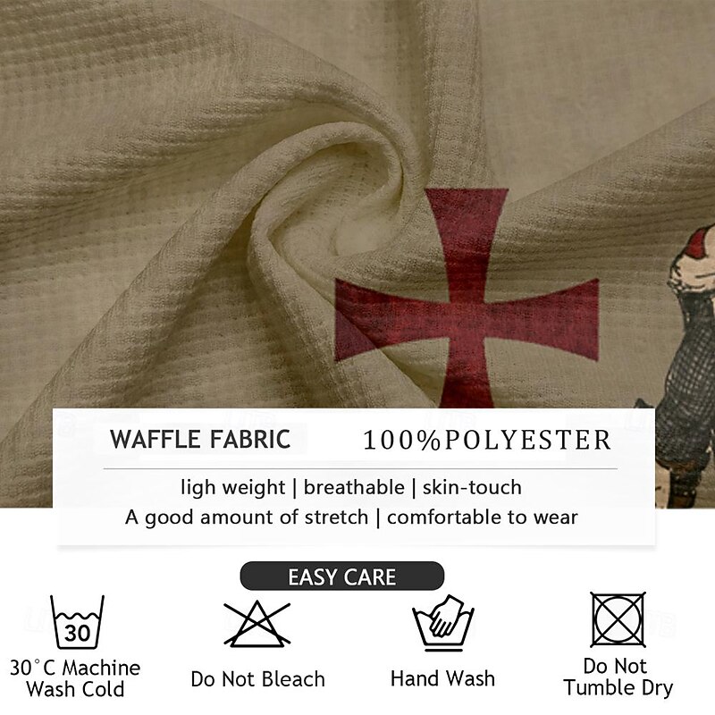 Men's Graphic Templar Cross Knights Templar T Shirt Short Sleeve T shirt 3D Print Crew Neck Shirt Vacation Sports Fashion Vacation Party Street Black Brown Summer Spring Clothing Apparel S M L XL XXL4