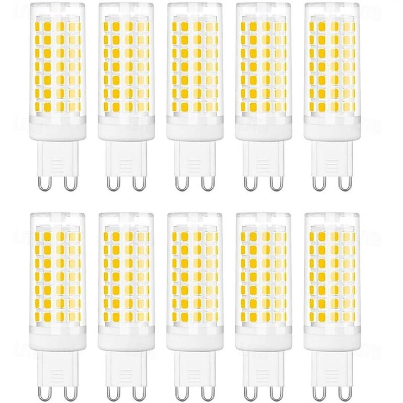 G9 Bi Pin LED Bulb Light 8W 230V for 80W Halogen Bulb Replacement, Chandelier Light Bulbs 88 LEDs Non-dimmable G9 Bi Pin Base Transparent Plastic 10pcs