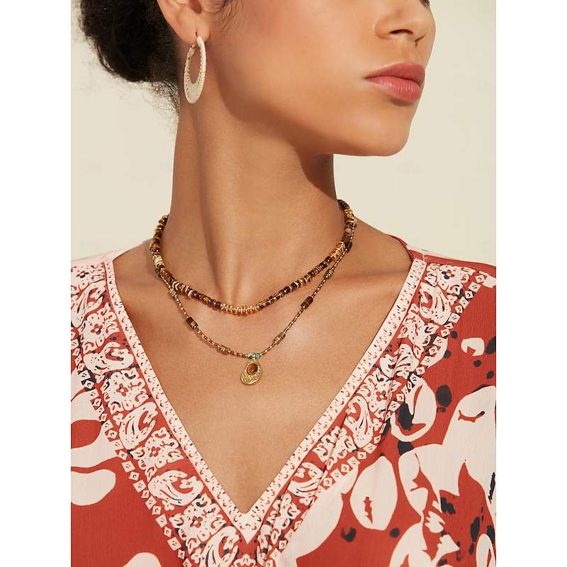 Women's Pendant Necklace Chain Necklace Brass Natural Minerals Bohemia Vintage Artistic / Retro2